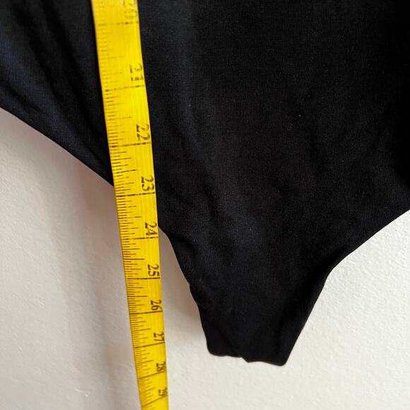 Quince Black Stretch Cotton Bodysuit Square Neck Minimalist Luxe Large NWT - Picture 4 of 7